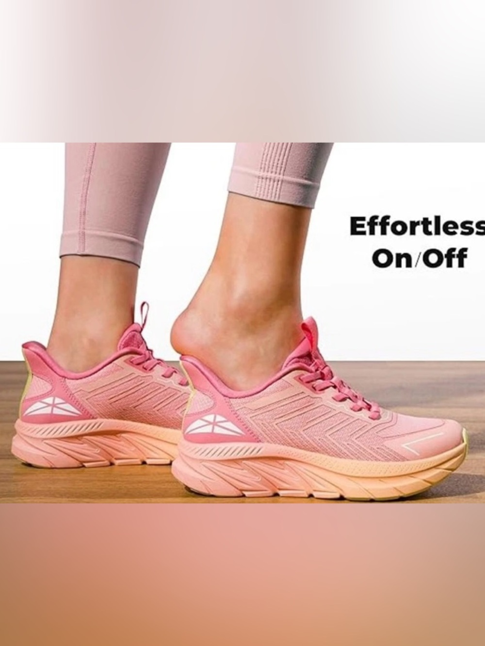 Women's Pink Lightweight Athletic Sneakers - Slip-On Ready